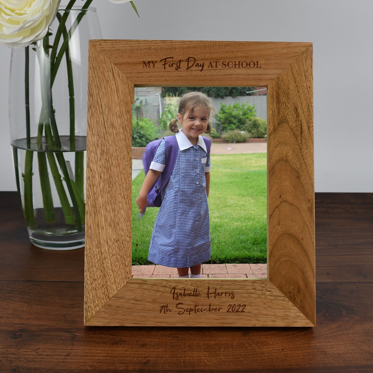 Personalised My First Day At School Wooden Photo Frame - Photo Frames
