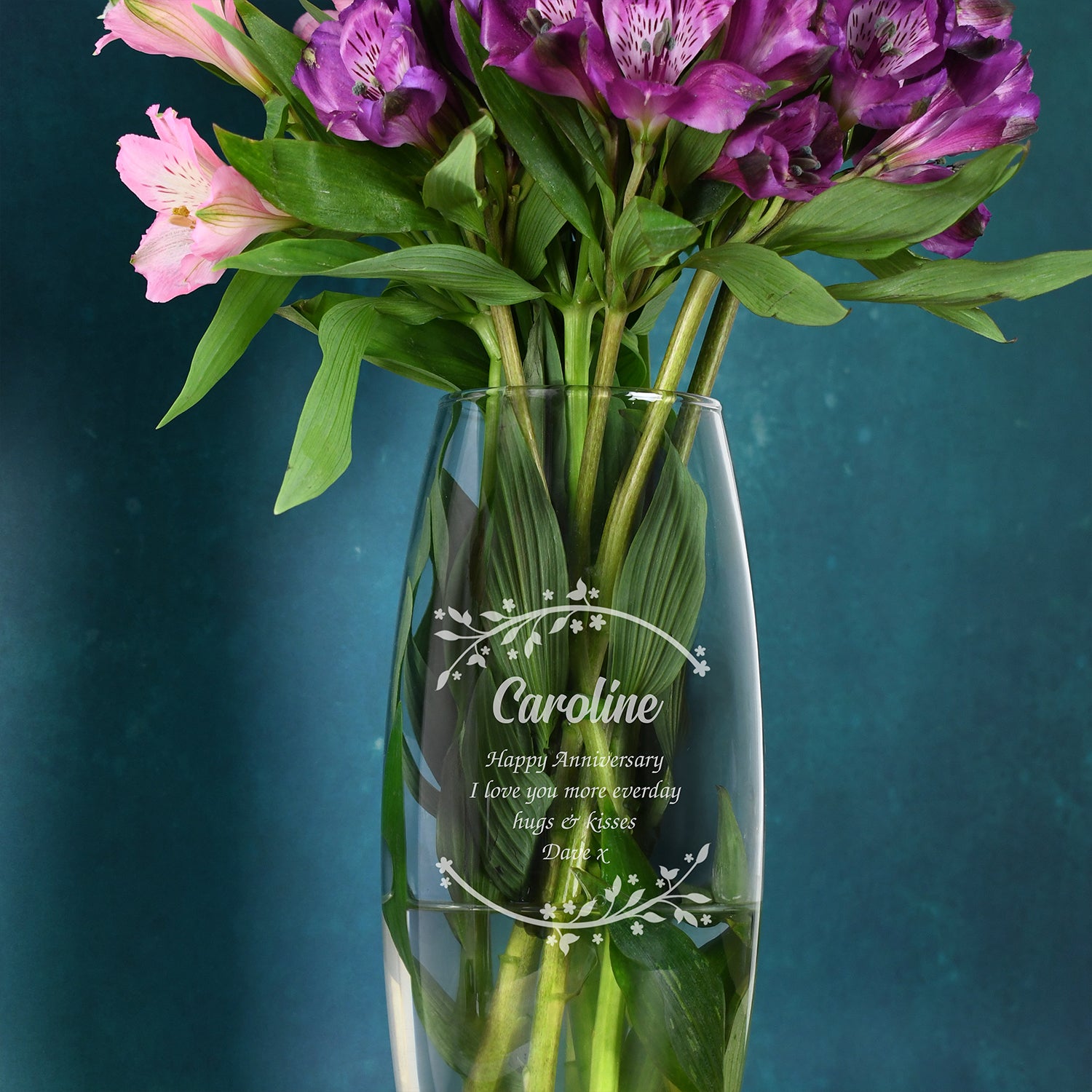 Personalised Floral Name & Message Bullet Vase - Bullet Vase