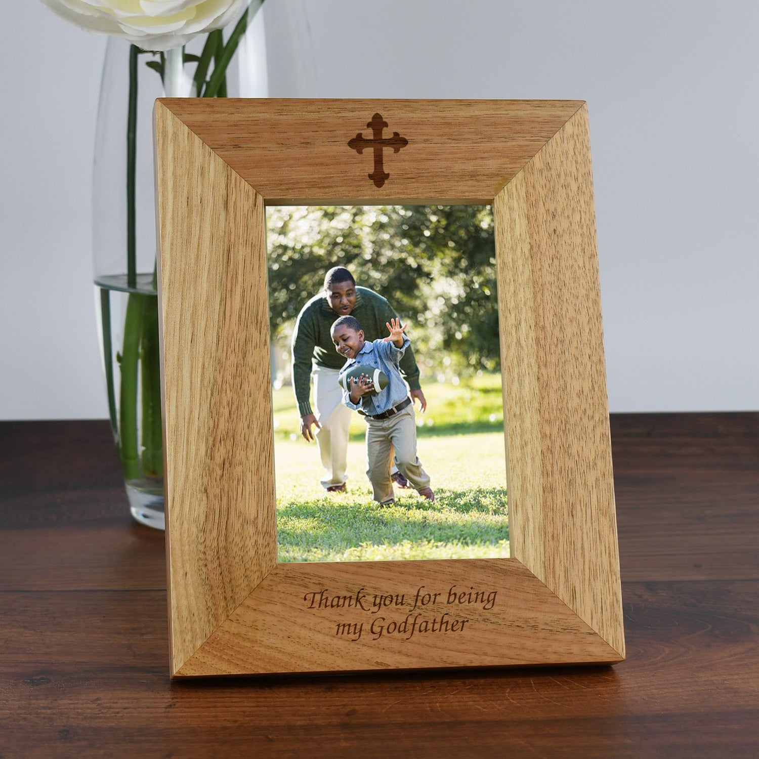 Personalised Wooden 4x6 Thank You For Being My Godfather Frame - Photo Frames