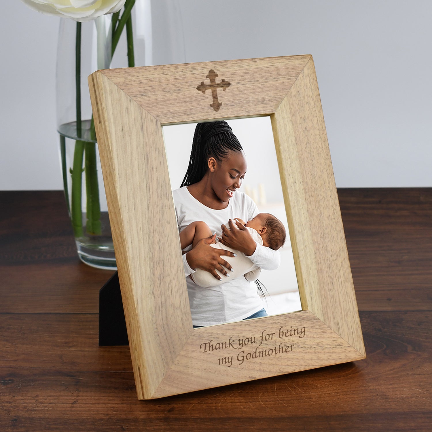 Personalised Wooden 4x6 Thank You For Being My Godmother Frame - Photo Frames