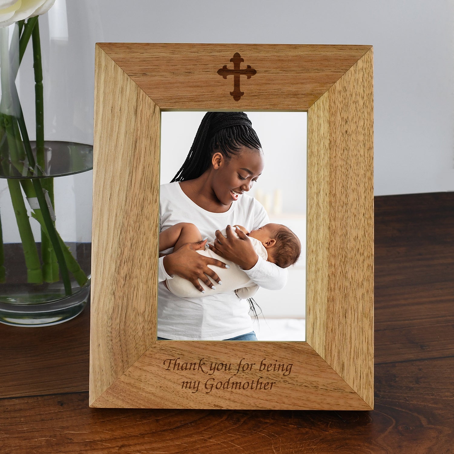 Personalised Wooden 4x6 Thank You For Being My Godmother Frame - Photo Frames