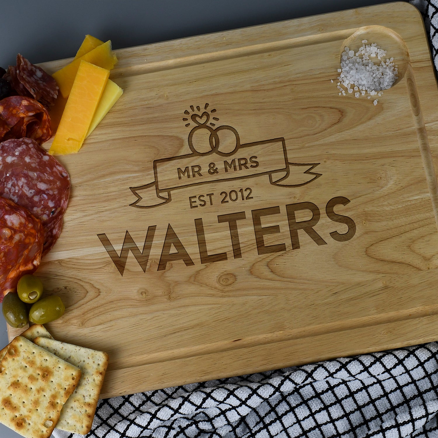 Personalised Mr & Mrs Large Wooden Meat Chopping Board - Chopping Boards