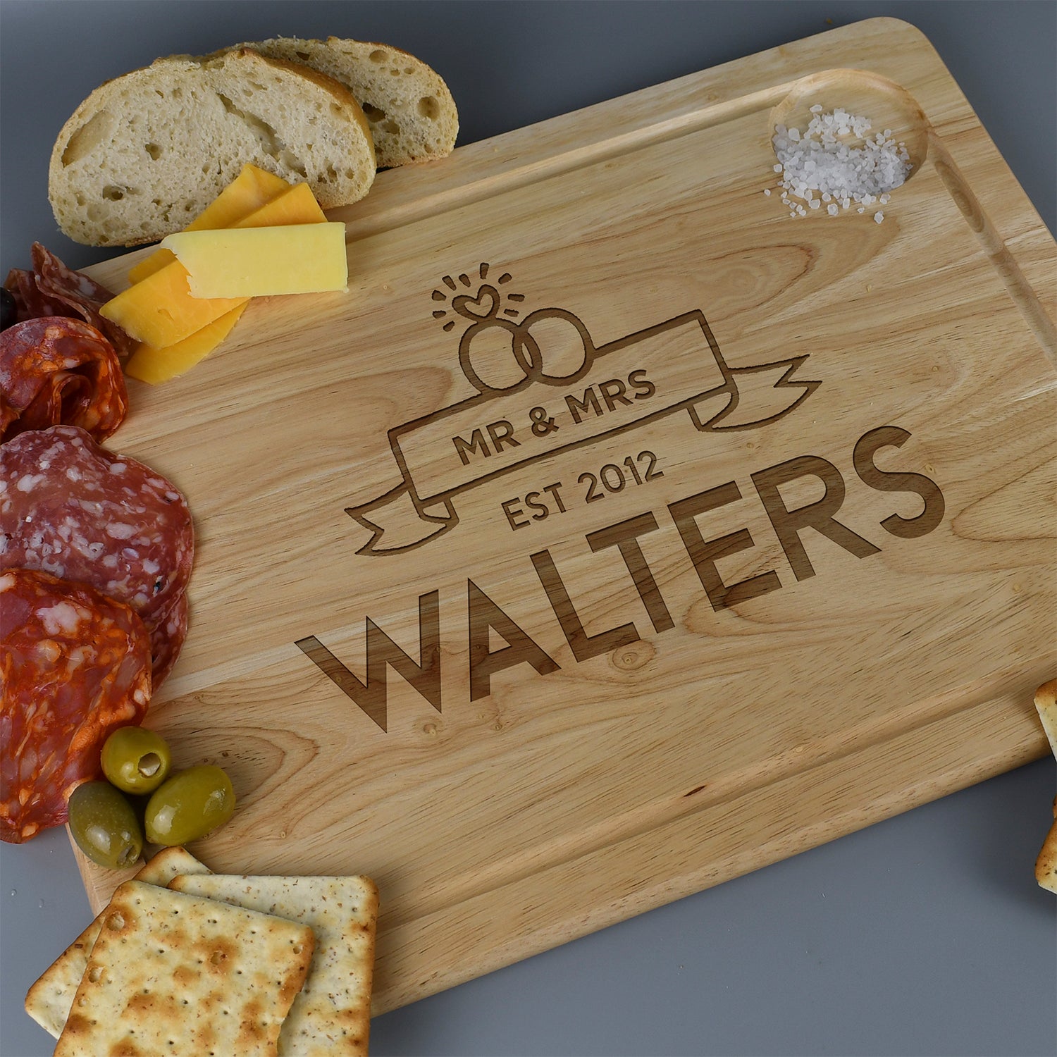 Personalised Mr & Mrs Large Wooden Meat Chopping Board - Chopping Boards