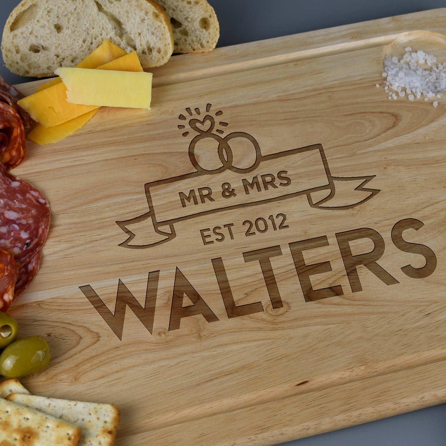 Personalised Mr & Mrs Large Wooden Meat Chopping Board - Chopping Boards