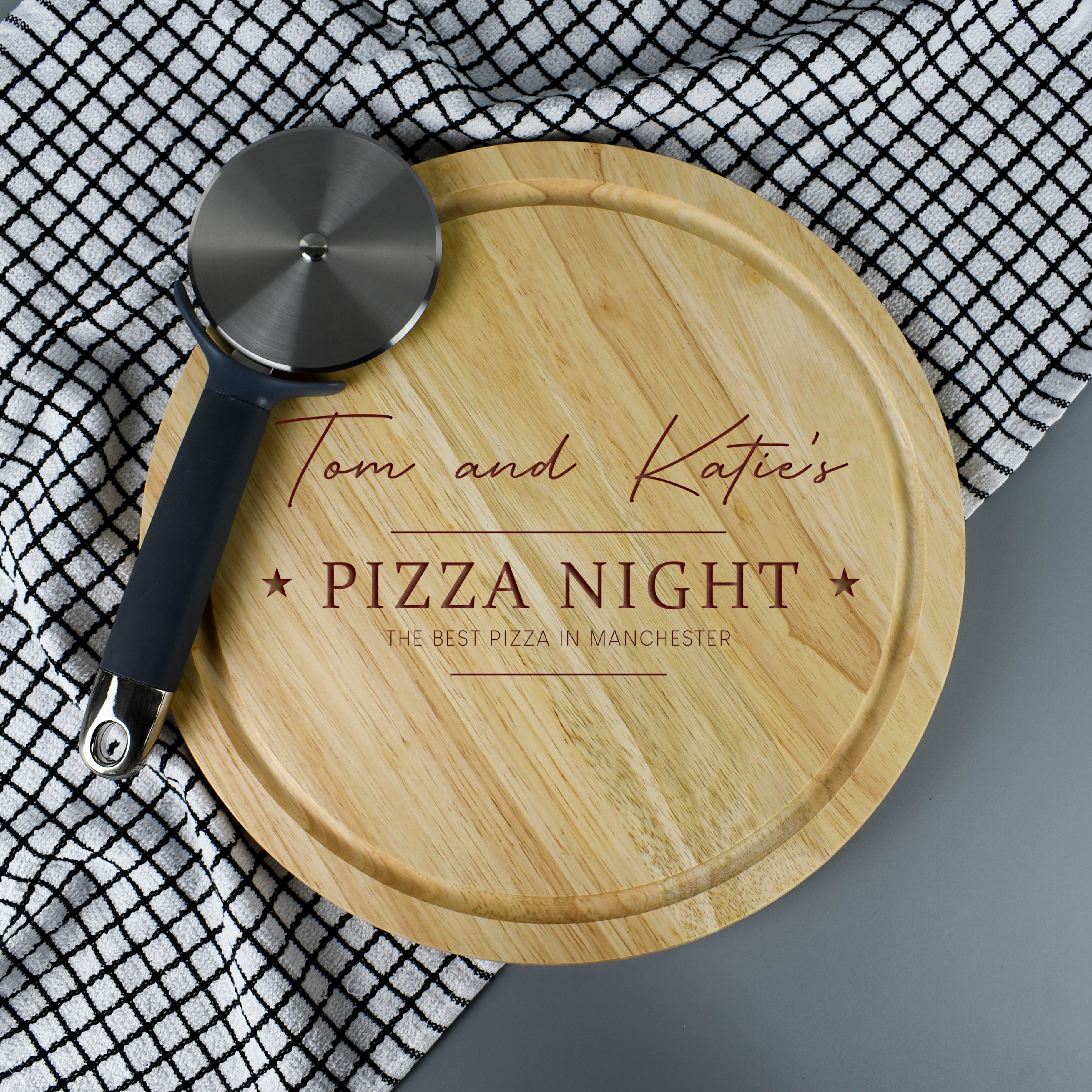 Personalised Pizza Night Large Round Pizza Board - Pizza Boards