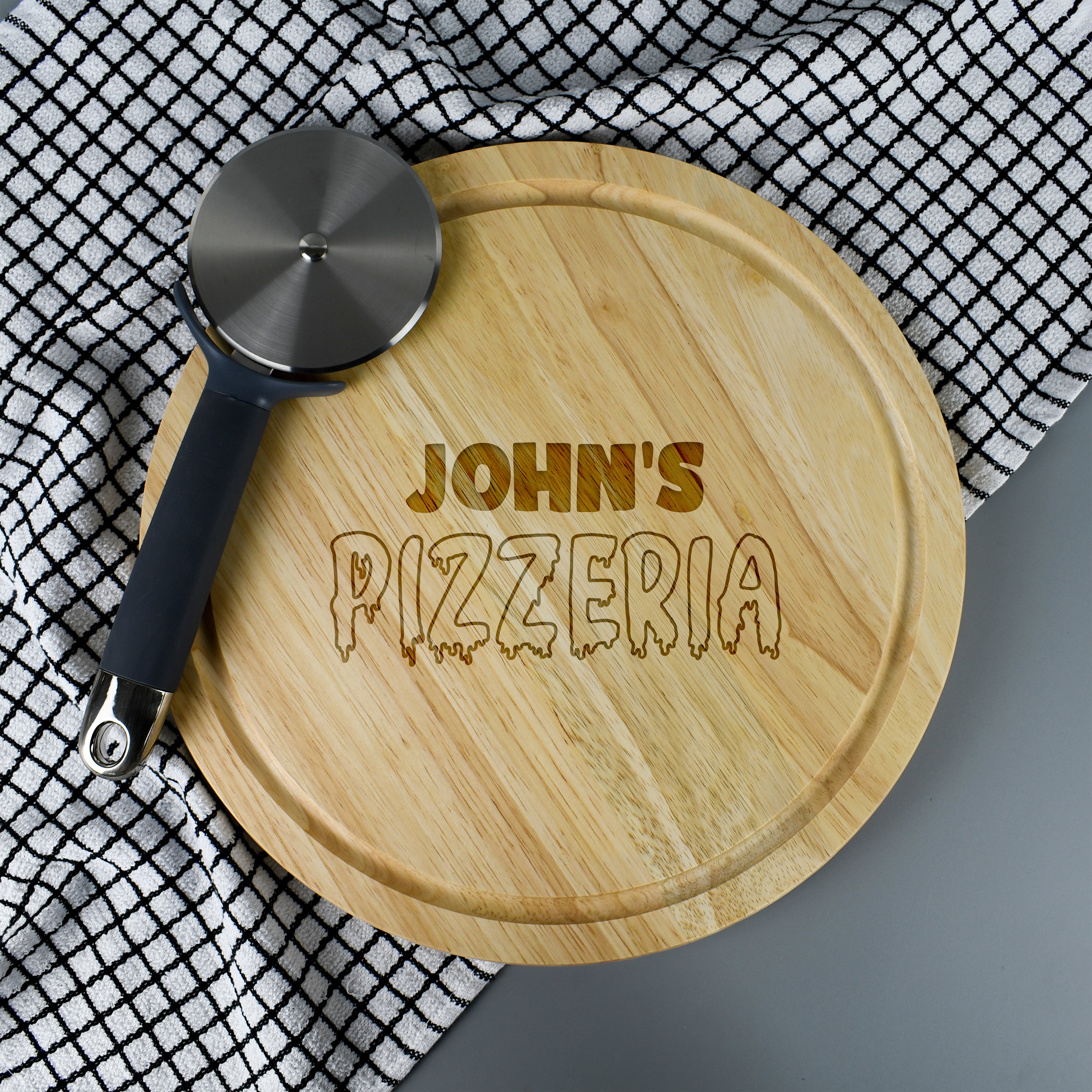 Personalised Pizzeria Large Round Pizza Board - Pizza Boards