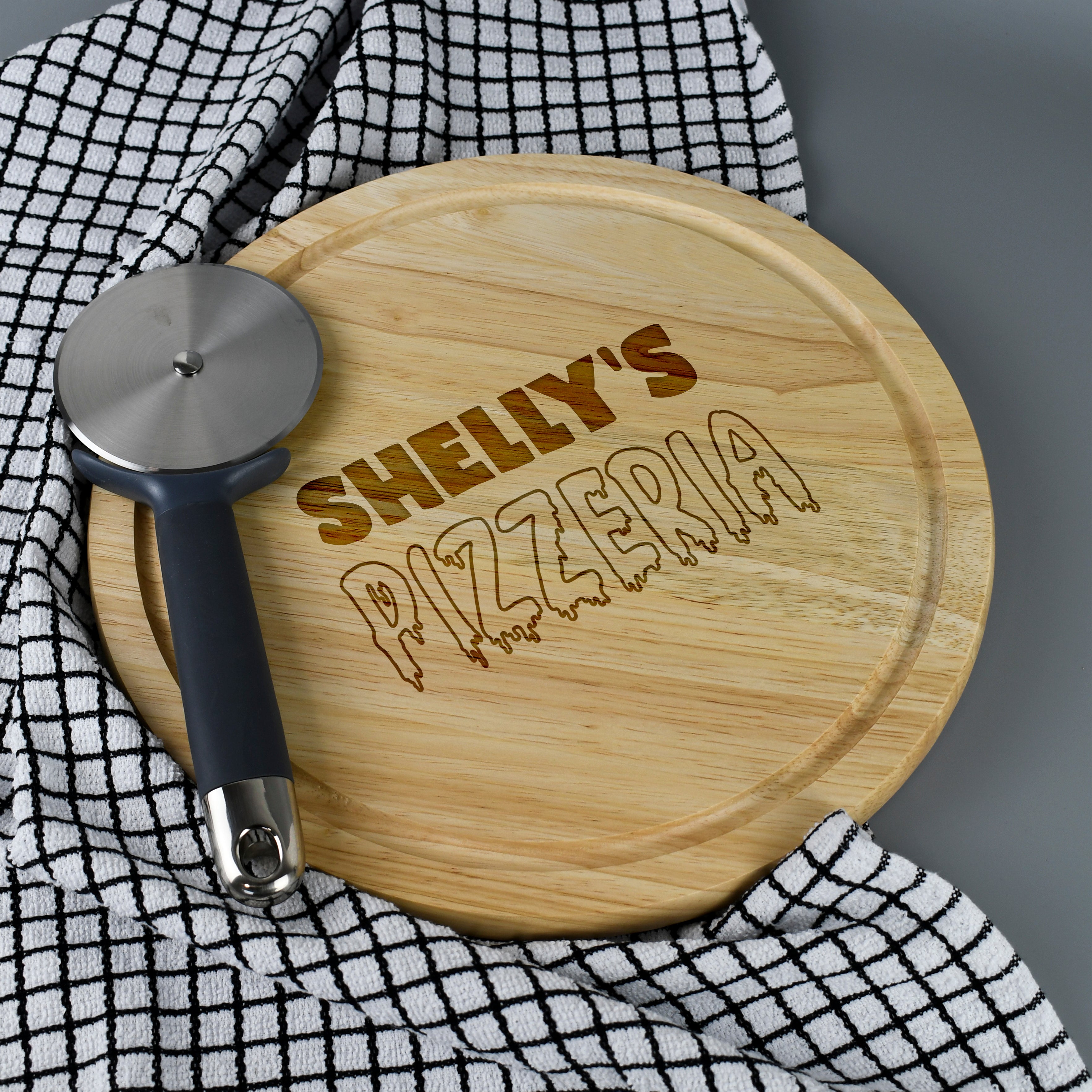 Personalised Pizzeria Large Round Pizza Board - Pizza Boards