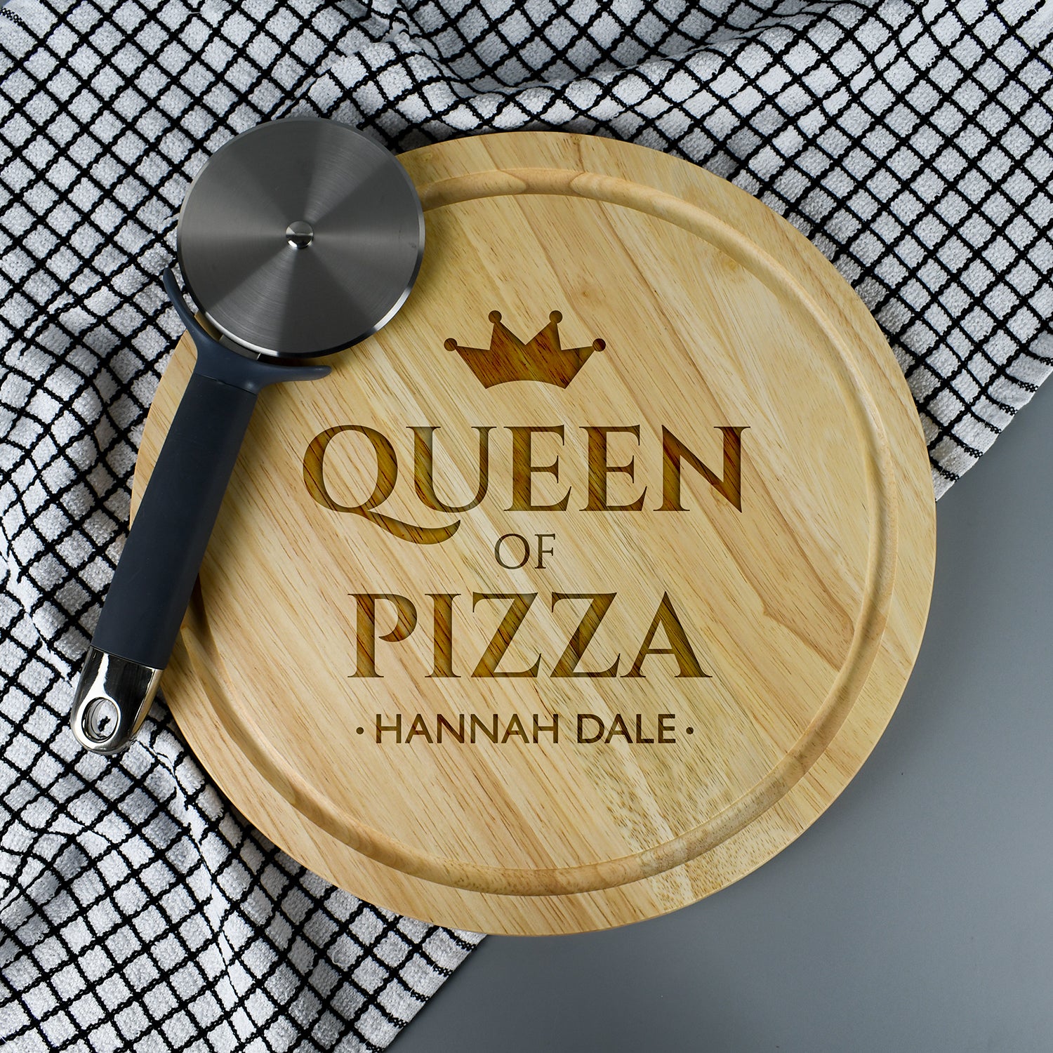 Personalised Queen of Pizza Large Round Pizza Board - Pizza Boards