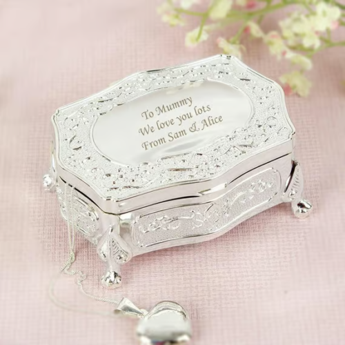Personalised Antique Silver Small Trinket - Trinket Box