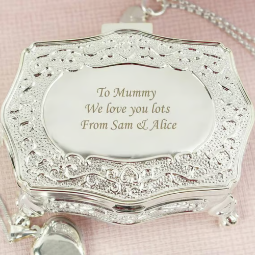 Personalised Antique Silver Small Trinket - Trinket Box