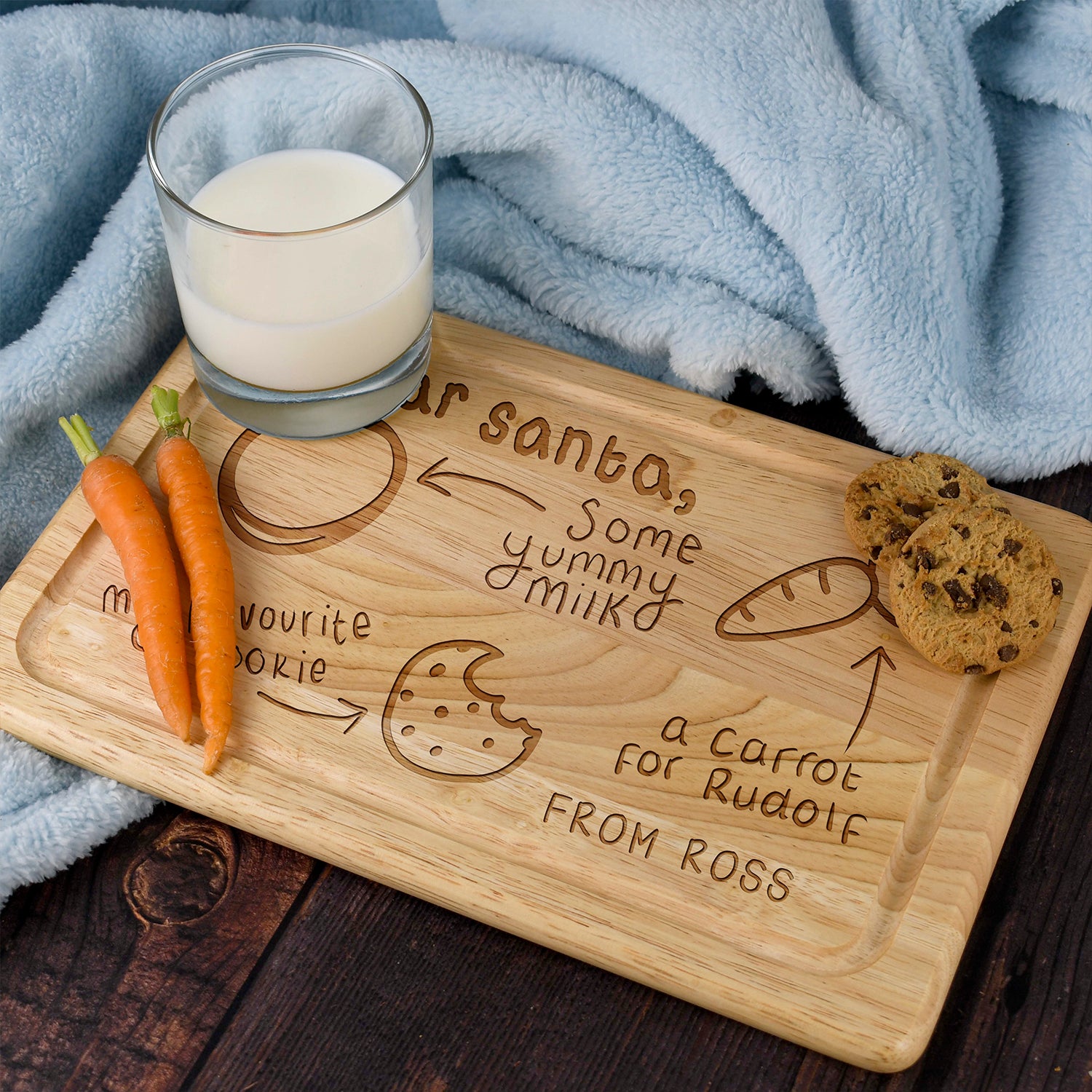 Personalised Dear Santa Rectangle Wooden Chopping Board