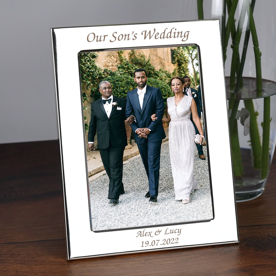Personalised Silver 5x7 Our Son’s Wedding Photo Frame - Photo Frames