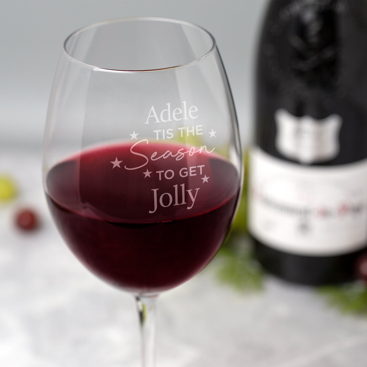 Personalised Tis The Season To Get Jolly Wine Glass