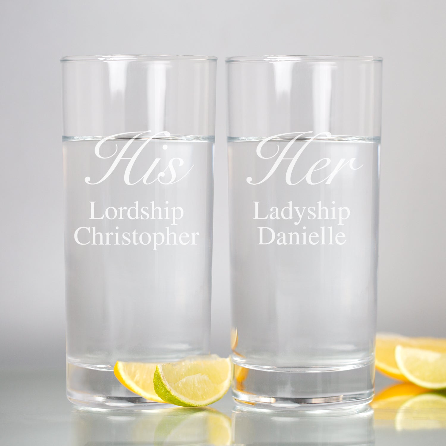 Personalised His And Her Hi Ball Glasses Set - Hi Ball Glass