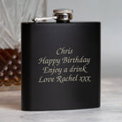 Personalised 6oz Black Message Hip Flask - Hip Flasks