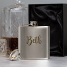 Personalised 6oz Silver Name Hip Flask - 6oz Pink Flasks
