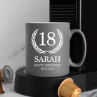 Personalised 18th Birthday Crest Mug - Grey - Mugs