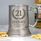 Personalised 21st Birthday Silver Stainless Steel Tankard - Stainless Steel Tankards