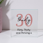 Personalised 30th Birthday Glass Square Block - Glass Block