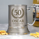 Personalised 50th Birthday Silver Stainless Steel Tankard - Stainless Steel Tankards