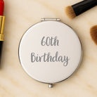 Personalised 60th Birthday Silver Compact Mirror - Compact Mirror
