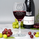 Personalised 60th Birthday Crest Wine Glass - Wine Glasses