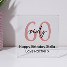 Personalised 60th Birthday Glass Square Block - Glass Block