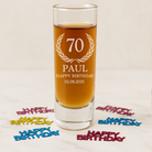 Personalised 70th Birthday Crest Shot Glass - Shot Glass