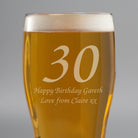 Personalised Birthday Age Tulip Pint Glass - Beer Glasses