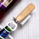 Personalised Any Message Bottle Opener Wooden Handle