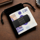Personalised black money clip engraved Best Man with name and wedding date