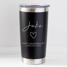 Personalised Heart Name & Message Thermos Insulated Cup - Black - Thermos Water Bottles
