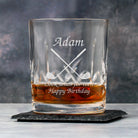 Personalised Golf & Clubs Crystal Glass Tumbler - Glass Tumblers