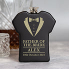 Personalised 6oz Black Father Of The Bride Shirt Wedding Hip Flask - Hip Flasks
