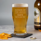 Personalised Father of the Groom Tulip Pint Glass - Beer Glasses