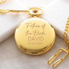 Personalised Father of the Bride Wedding Gold Pocket Fob Watch - Pocket Watches