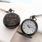 Personalised Father of the Groom Wedding Black Pocket Fob Watch - Pocket Watches