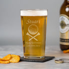Personalised Golf & Tees Pint Glass - Beer Glasses