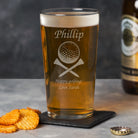 Personalised Golf & Tees Pint Glass - Beer Glasses