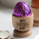 Personalised Happy Easter Wooden Egg Cup
