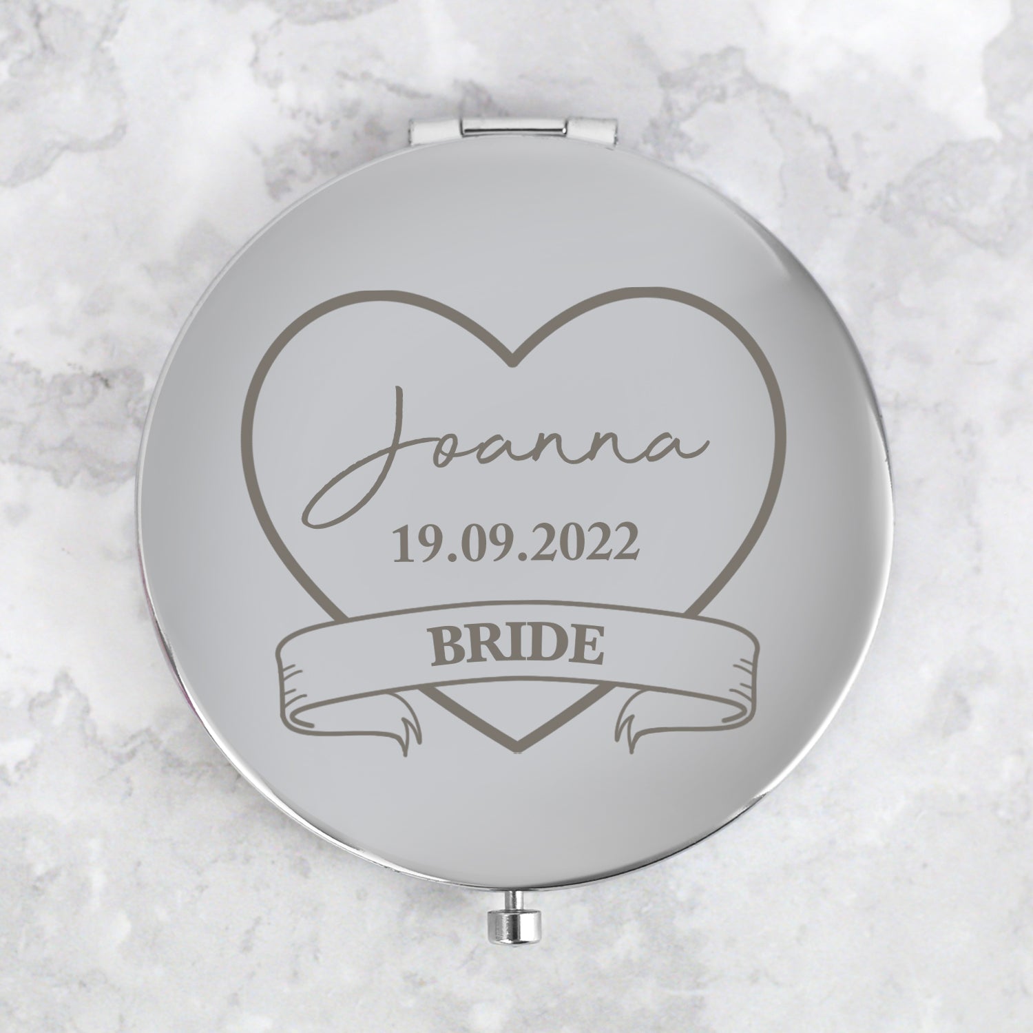 Personalised Bride Silver Compact Mirror - Compact Mirror