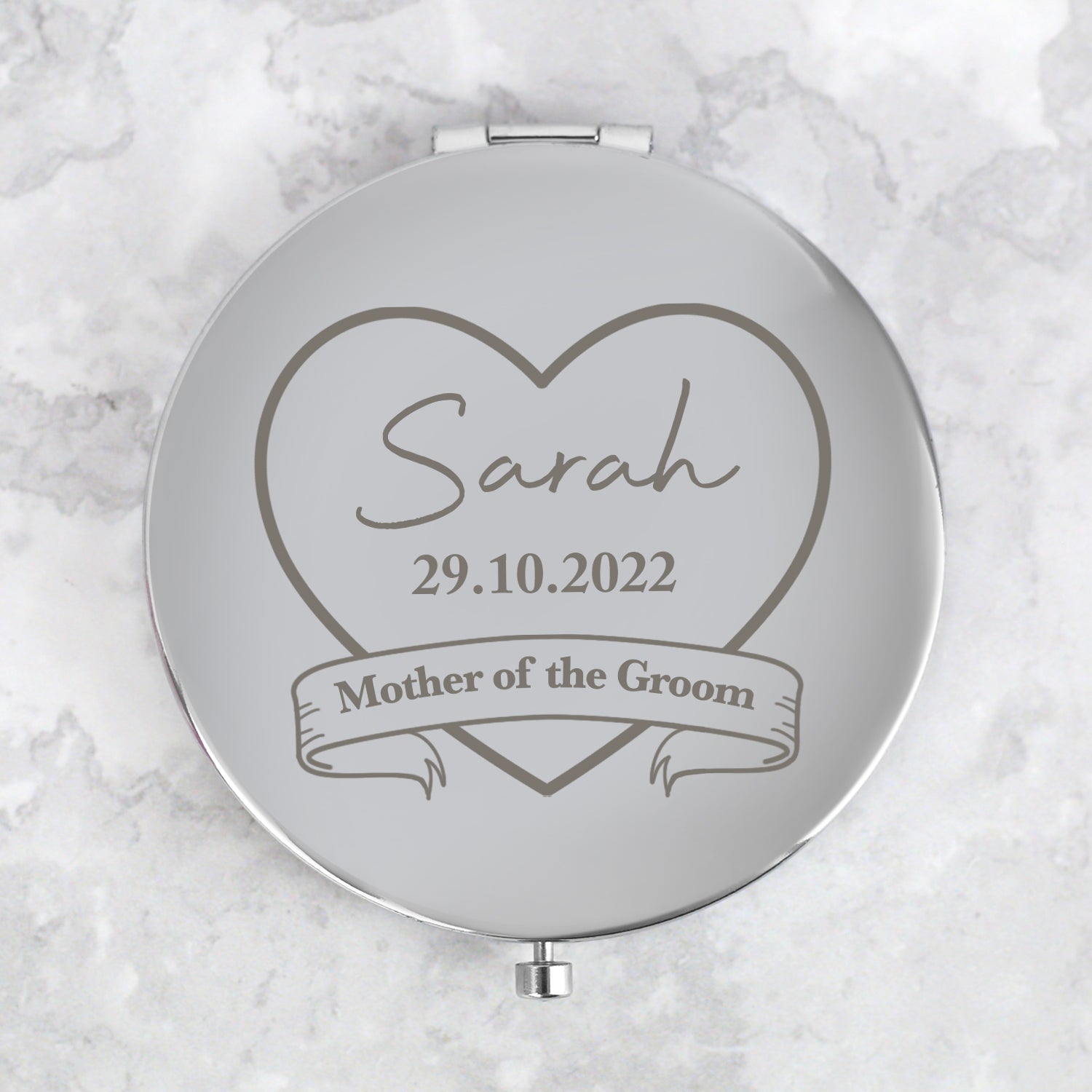 Personalised Mother Of The Groom Silver Compact Mirror - Compact Mirror