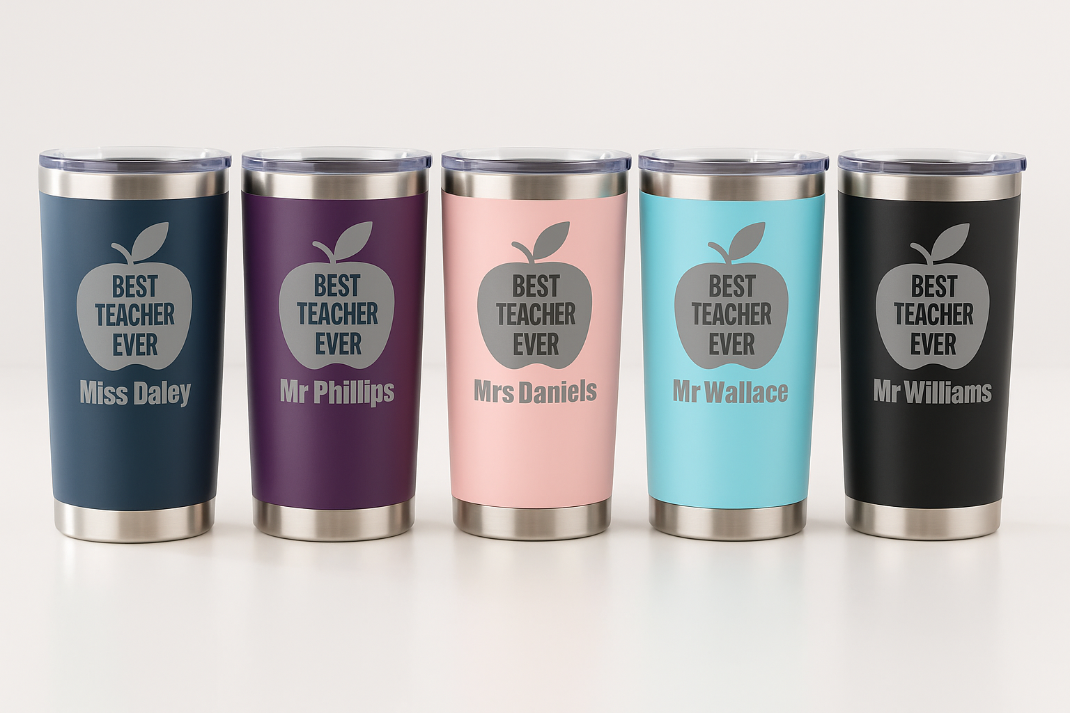 Personalised Best Teacher Apple Thermos Insulated Cup - Thermos Water Bottles