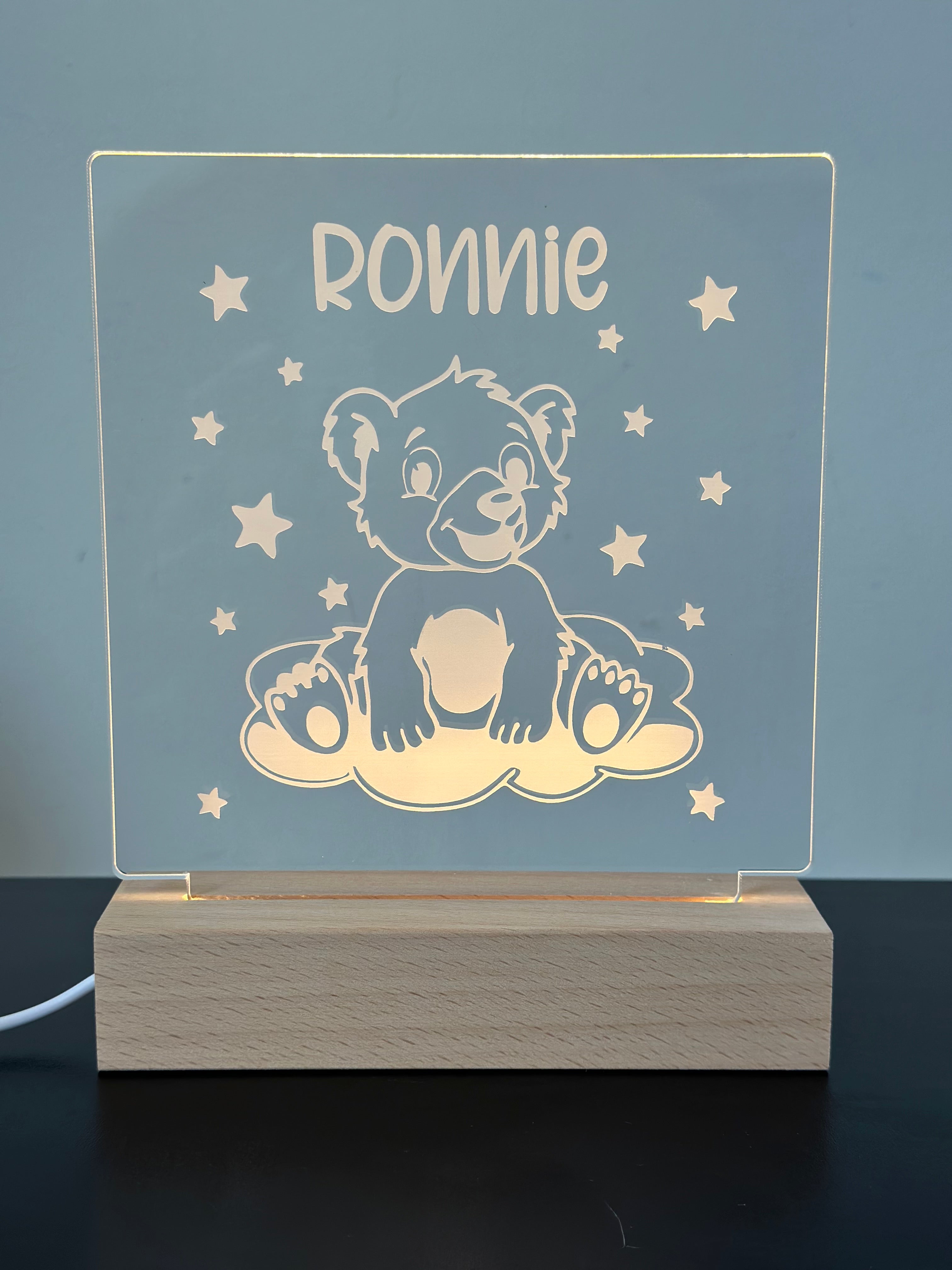 Personalised Bear LED Night Light - LED Night Light