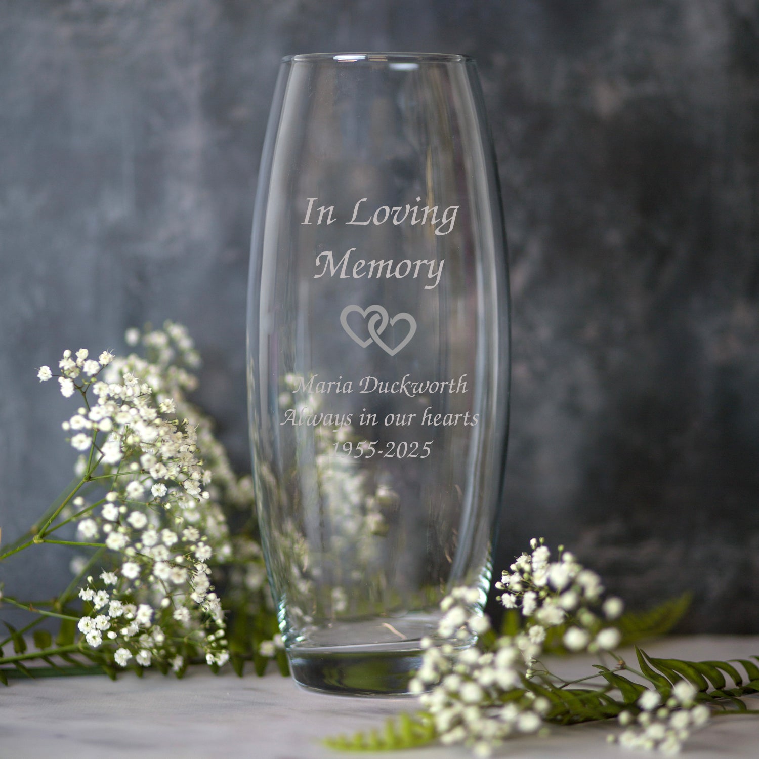 Personalised In Loving Memory Glass Bullet Vase - Bullet Vase