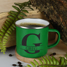 Personalised Initial & Name Enamel Camping Mug - Green - Mugs