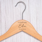 Personalised Womens Large Name Natural Wood Wedding Hangers