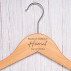 Personalised Womens Large Name Natural Wood Wedding Hangers