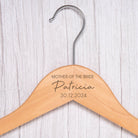 Personalised Womens Large Name Natural Wood Wedding Hangers