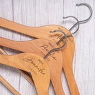Personalised Womens Large Name Natural Wood Wedding Hangers